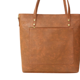 Tan Textured Tote Bag