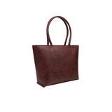 Burgundy Croc Texture Tote Bag